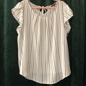 Black and white stripe blouse